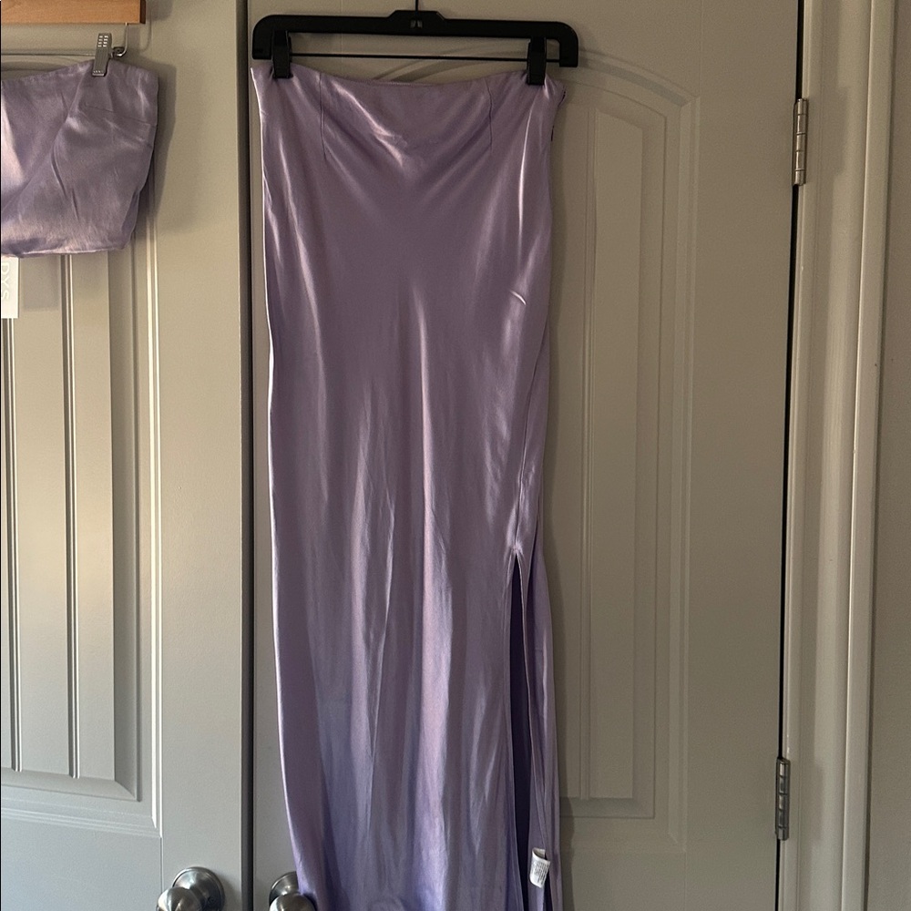 Revolve x SNDYS Lavender Satin Slip Maxi Skirt